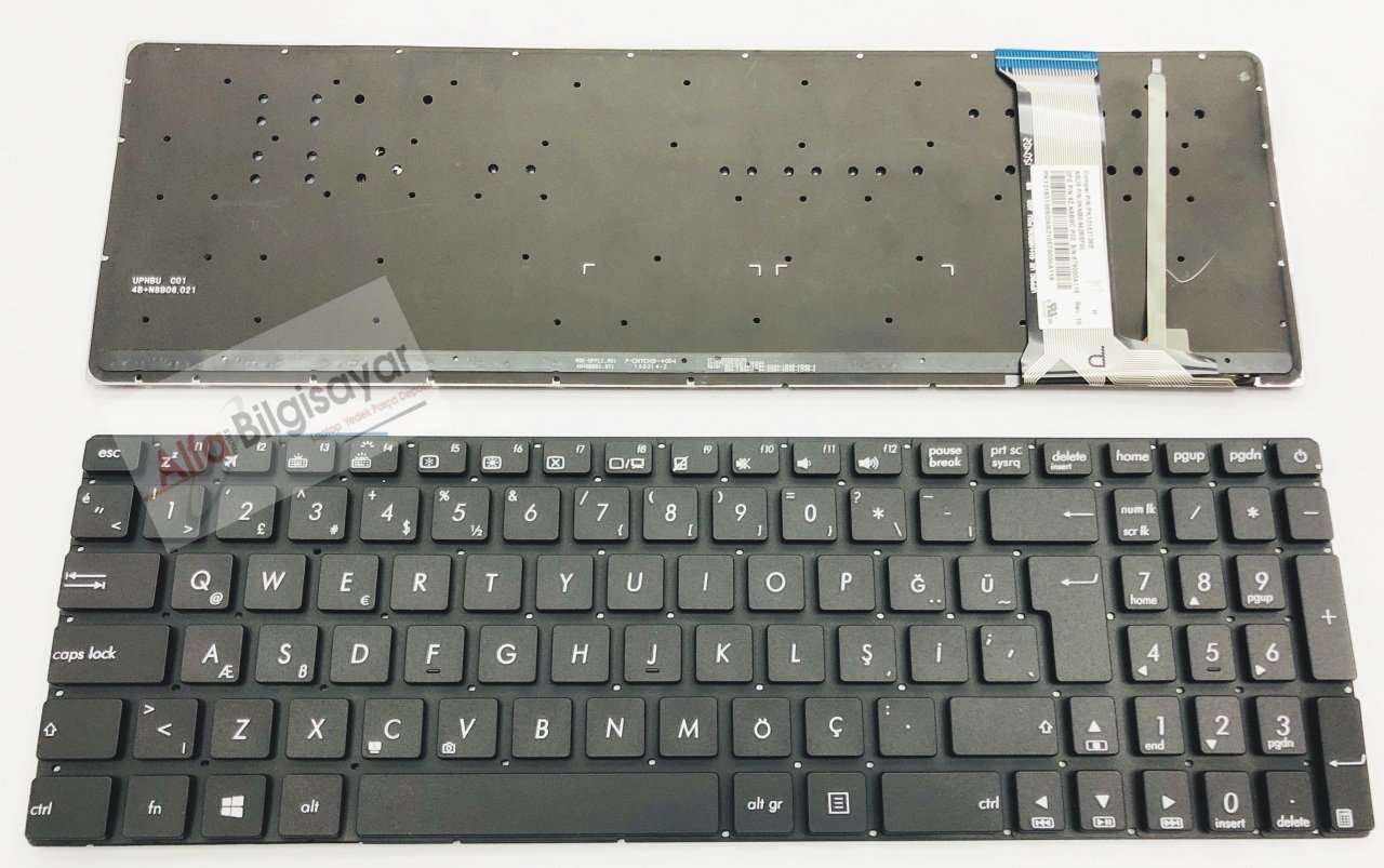 ASUS-N551-G551-G551JK-G551JM-G551JX-N551-N551J-N551JB-N551JK-N551JM-Asus-G58-N551-N751-R555-R561-N552-N752-G551-G552-G741-GL551-G552-G771-GL552-GL752-ZX50-GL771-Siyah-Isikli-Klavye-TusTakimi-alfamaks